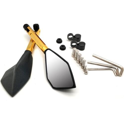 1 pair Universal 8mm 10mm CNC Aluminum Motorcycle Rearview Mirrors For Yamaha FZR400 BT1100 XJR400 MT07 MT09 MT10 FZ07