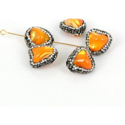 10PCS /LOT Freedom Shape Semi-Precious Stone Jewelry Earrings Connector Findings Yolk Color Vintage Findings for Earring Dangles