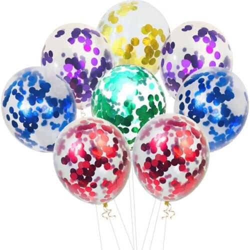 12inch Clear latex Balloons Foil Confetti Transparent Balloons Happy Birthday Baby Shower Wedding Party Decorations 10pcs