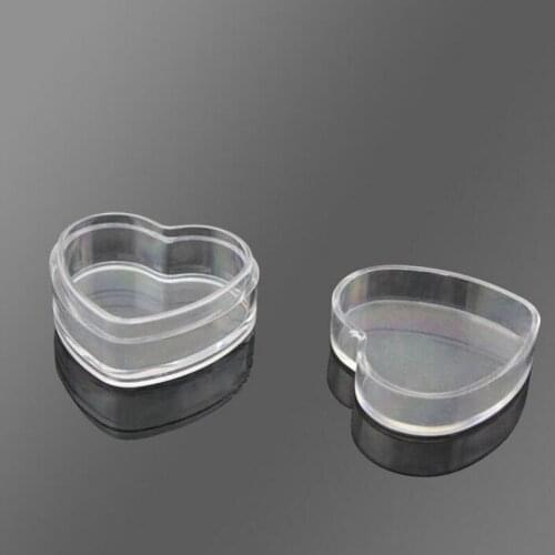 1000pcs/lot Heart Shape 4g Clear Plastic Sample Containers Mini PS Jar With Lid Empty Cosmetic Packaging Pot Storage Box ZA3679