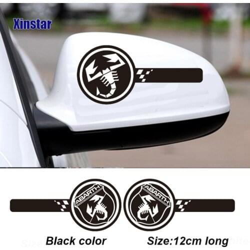 2pcs Car Rearview Mirror Stickers Vinyl Sport Stickers Decals For Fiat 500 Punto Panda Abarth TIPO Bravo 500x 500l