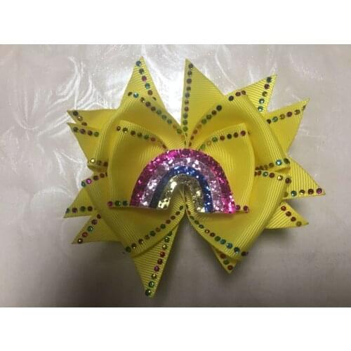 20 Girl 4.5" Shine Butterfly Hair Bow Rhinestone RainbowSurprise Doll