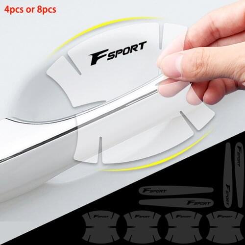 4 PCS / 8 PCS For F sport LEXUS CT200h ES LS Transparent Car Door Handle Stickers Auto Handle Protection Anti Scratch Stickers