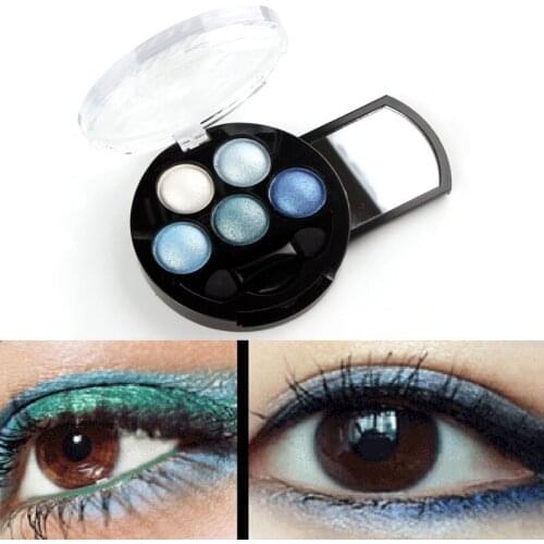 5 Colors Professional Eyes Shadow Makeup Pigment Cosmetic Shining Eyeshadow Palette with Brush Beauty Tool NE