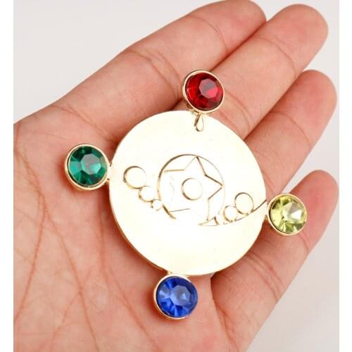Anime Jewelry Star Moon Rhinestones Bouquet Brooches for Clothes Brooch Pins