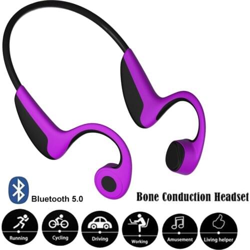 Wireless Headphones Bone Conduction Bluetooth BT 5.0 Earphone Binaural Stereo Noise Reduction HD Sound Quality Earphone