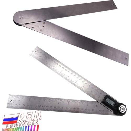 2-in-1 Stainless Steel Digital Angle Finder Meter Protractor Ruler 360 degree 600mm with Stable Locking Function