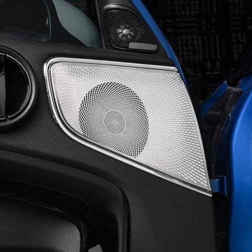 Stainless Steel Car Door Audio Horn Decoration Cover Moulding Trim for Mini Countryman F60 2017 2018 2019