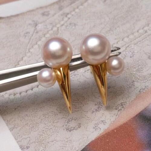 TWO PEARL 925 Silver Earrings Findings Settings Base Mountings Parts Mounts for Pearls Agate Coral Beads Stones Crystal