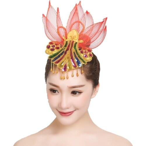 Dance Headdress National Performance Stage Flower Square Dance Yangko Accessories Ballerina