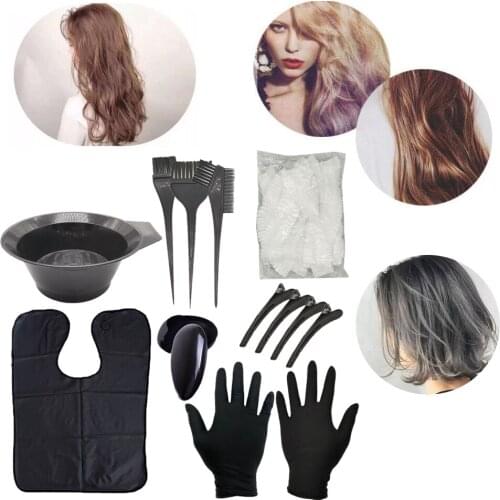 9pcs Tools Home DIY Non Toxic Color Mixing Bowl Hair Dye Set With Earshield Styling Accessories Professional Hairdressing