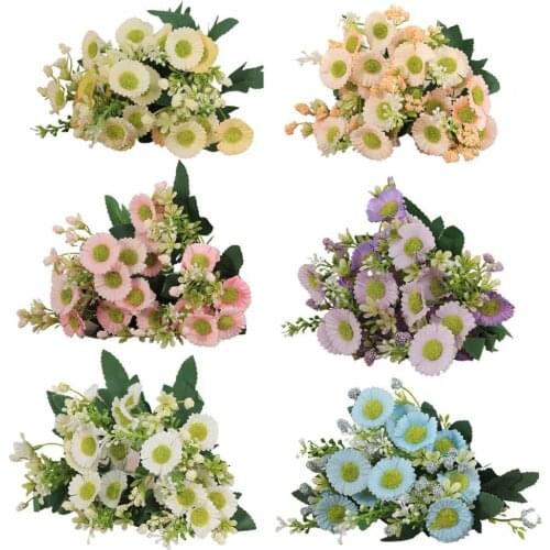 1 Bouquet Fake Plants Bouquet Simulation Material Safe No Fading Fake Flowers Plants for Office Table Decoration