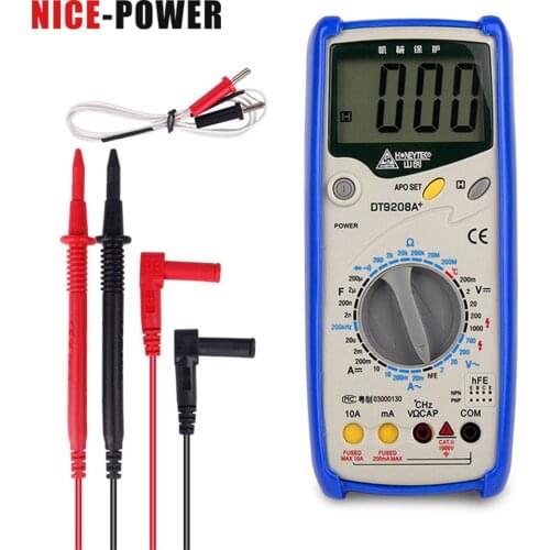 ESR Meter Professional Digital Multimeter Temperature 2nF ~ 200μF Capacitor Tester DC AC Current Voltage Multimeters Data HOLD