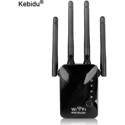 Kebidu 300Mbps Wireless Wifi Extender Repeater Router 2.4Ghz 4 Wi fi Antenna Long Range Signal Amplifier