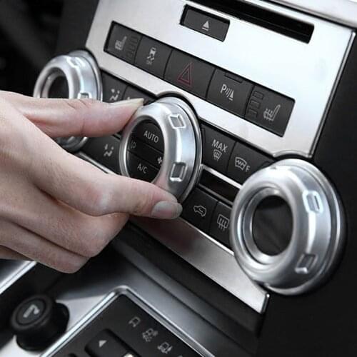 Car Volume & Air Conditioning Knobs Button Trim Cover for Land Rover Discovery 4 LR4 2009 2010 2011 2012 2013 2014 2015 2016