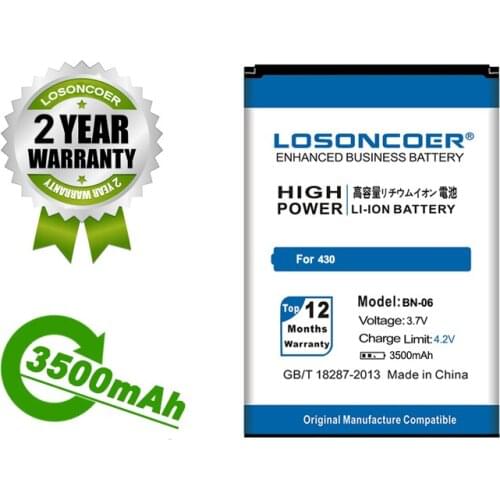LOSONCOER Battery 3500mAh BN-06 For Microsoft Nokia Lumia 430 Battery