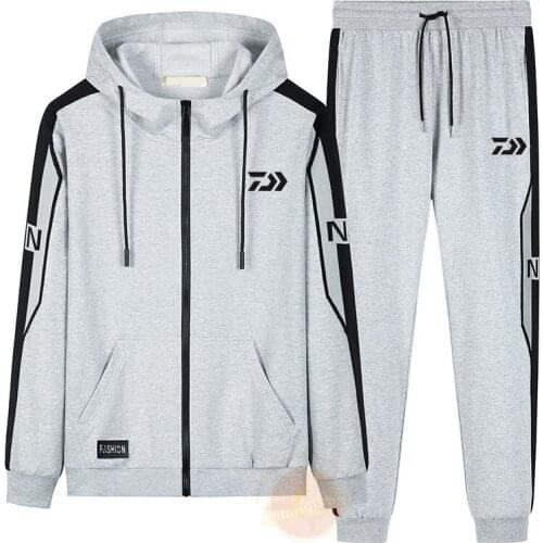 Fishing Men Outdoor Daiwa Waterproof Breathable Casual Fishing Hoodie Jackets Camping Sport Clothing Jacket and Pants Set 220