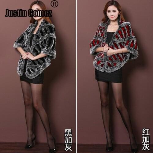 Loose Casual Charming Lady Streetwear Two Colors Choices Poncho Short Real Fur Winter Woman Coat Elegant Ladies Fashion Clothes