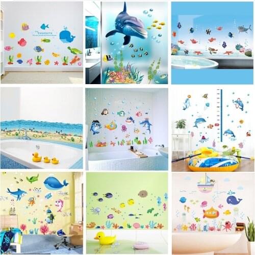 Underwater starfish wall sticker for living rooms Cartoon Height rule sticker kids Game room Home decor wall decals murals