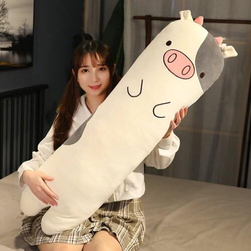 Cute Cattle Plush Toys Husky Cloth Doll Stuffed Animal Long Pillow Cushion Room Decoration Christmas Gifts Baby Kid