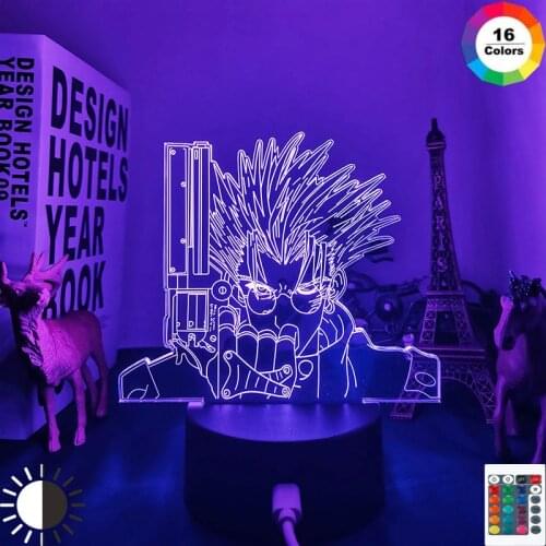 Manga Trigun Vash The Stampede Led Lamp for Child Bedroom Decor Night Light Birthday Gift Room Table Anime 3d Light Trigun
