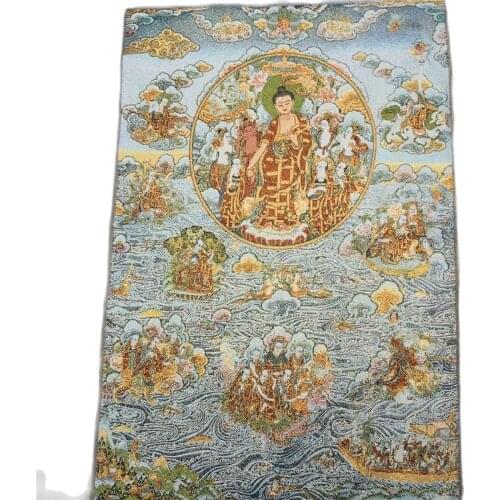 Tibet Nepal Thangka portrait brocade painting silk religion Thangka embroidery figure gods decoration