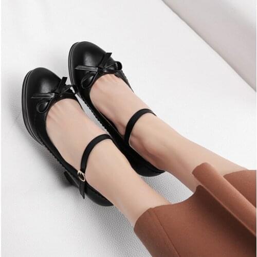 New Women Pointed Toe High Heels Woman Thin Heels Ladies Sexy Pumps Ladies Buckle Strap Female Fashion Bowknot Shoes Large size