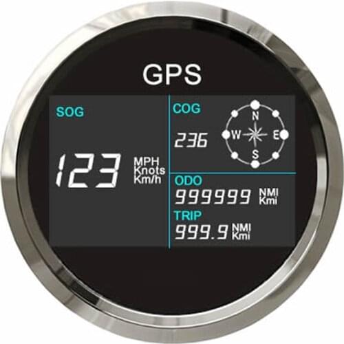 Universal 85mm Digital GPS Speedometer With LCD 7 Color Backlight Adjustable Mileage Trip Counter Odometer For Car Boat 12V 24V
