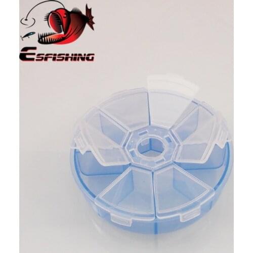 ESFISHING Fishing Tackle Boxes 6 sector Hook Storage Case Compartments Box Fish Lures Plastic Storage Holder Fishing Accessories