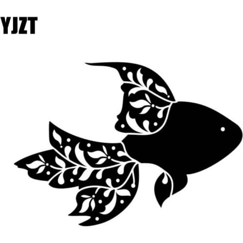 YJZT 16cm*11.3cm Beautiful Fish Goldfish Car Sticker Decals Black Silver Vinyl Car-styling Accessories C11-0113
