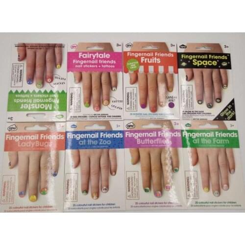 Monster fingernail friends Cute cartoon fun decals safe non-toxic children baby nail stickers and Childrens tattoo