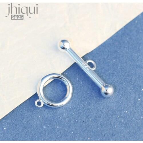 1Sets 925 Sterling Silver OT Clasps Hooks Connector for DIY Bracelet Necklace Making Solid Silver Fine Jewelry Finding