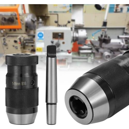 With Handle One Type MT-B16 1-16mm Clamping Range B16 MT2 Tighten For Lathe Drill Chuck Professional Drill Chuck