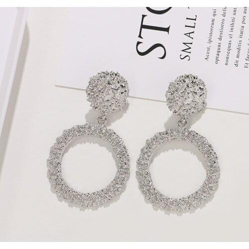 2020 Womens Earrings Retro Jewelry Metal Pattern Round Earrings Hanging Big Classic Pendientes Earrings For Women
