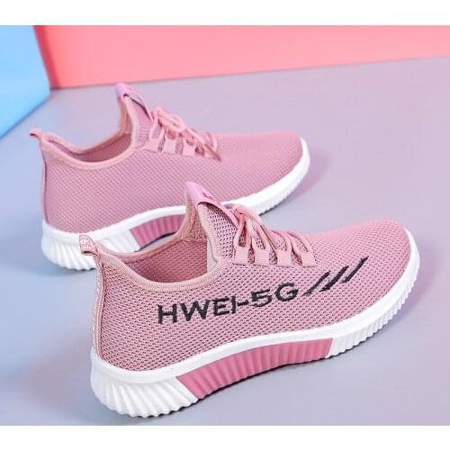 2021 Spring Women Shoes Flats Casual Ladies Shoes Woman Lace-Up Mesh Breathable Sneakers Female zapatillas de deporte para mujer