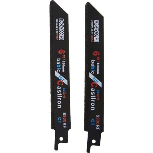 2pcs 150mm 6''Carbide Reciprocating Saw Blade For Cutting Ceramic Cast Iron S930RFCT Metal Cutting Saw Blades