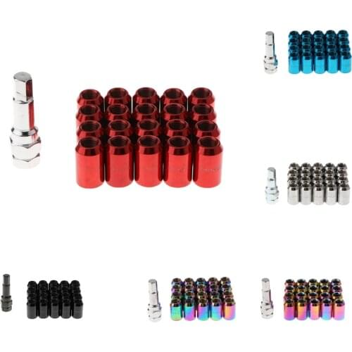 20 Pieces Auto Car Wheel Rim Racing Lug Nuts 31mm with Lock M12X1.25mm