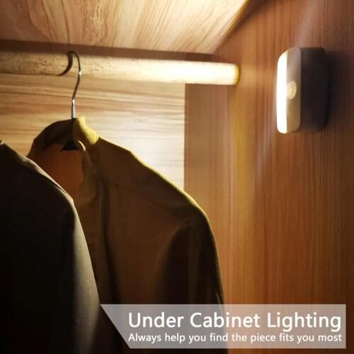 2021 New LED Motion Sensor Light Battery Operated Wireless Wall Lamp Night Light No Glare Corridor Closet LED Cabinet Door Light