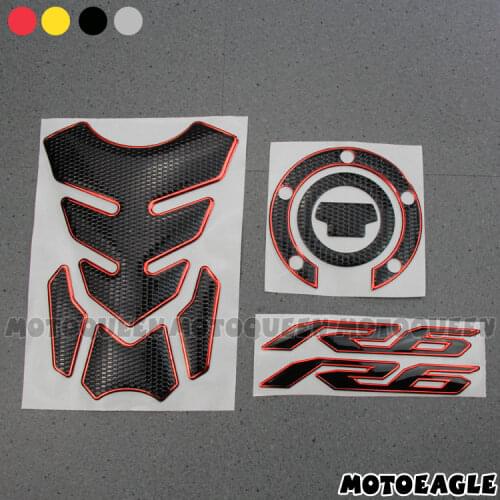 3D Motorcycle Gas Fuel Oil Tank Pad Protector Decals Emblem Fairing Sticker for YAMAHA R6 YZF-R6 YZF600 1998-2015 2016 2017 2018