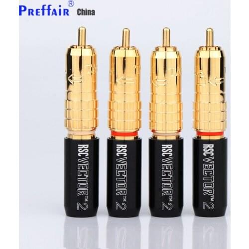 4x R1758 Taralabs RSC Vector-2 Gold Plated RCA Connector Plug For Signal Audio Interconnect Cable