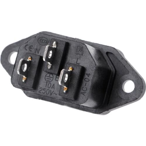 5 Pcs 3P IEC 320 C14 Male Plug Panel Power Inlet Sockets Connectors AC 250V 10A