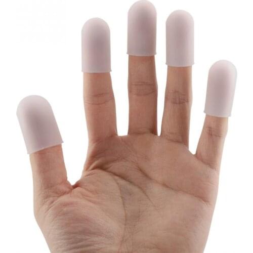 5pcs/Set Silicone Non-slip Finger Protector Fingertips Antislip Finger Cots Flip Fingertip Gloves for Heat Cooking Baking