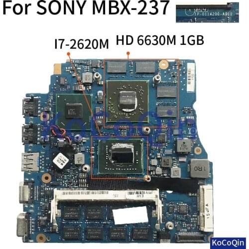 KoCoQin Laptop motherboard For SONY MBX-237 I7-2620M HD 6630M 1GB HM65 DDR3 Mainboard tested