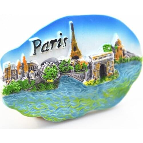 Travel Souvenirs French View of Paris Scenic 3D Fridge Magnet Home Decor Resin Refrigerator Magnetic Stickers Gift