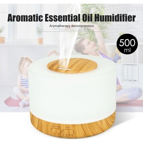Essential oil diffuser 500ml aroma diffuser 7 color changing LED lights ultrasonic air humidifier aromatherapy diffuser for home