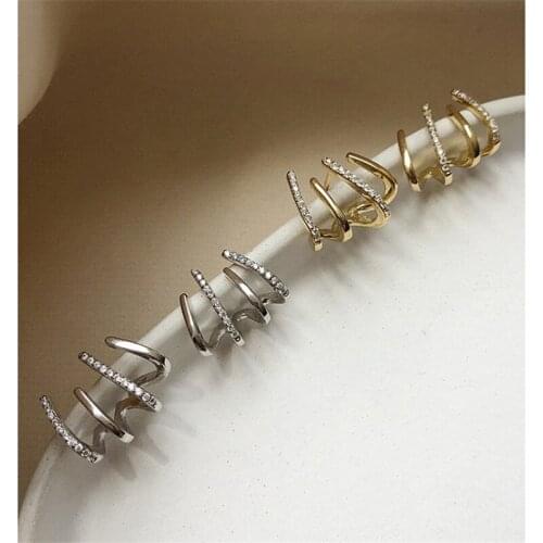 Liemjee Wholesale Elegant S925 Silver Zircon Multi-Layer Earrings Fashion Jewelry For Women Luxury Namour Charm Gift All Seasons