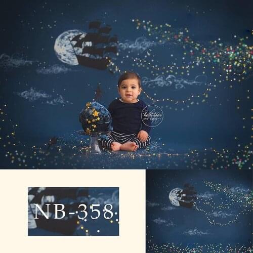 Photography backdrop night sky glitter newborn baby kids portrait photo shoot background for photography studio star and moon
