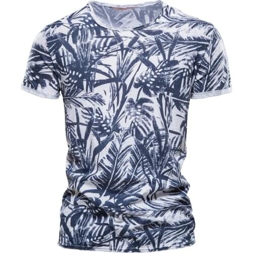 High Quality Mens T Shirts 2021 Hawaii Style 100% Cotton T-Shirt Men O-Neck Print Shirt Men Casual Men Clothing Summer