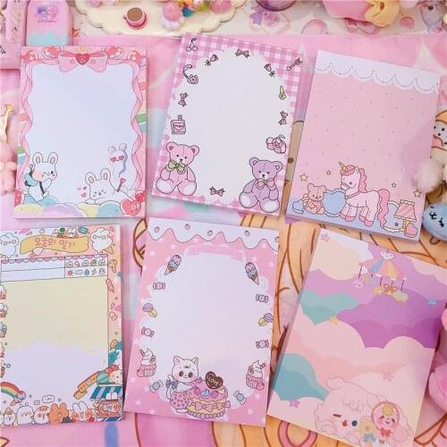 Cute Weekly Plan Sticky Notes Memo Pad Kawaii Stationery School Supplies Planner Label Paper Journal Stickers Supplie