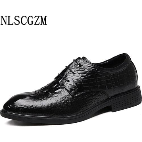 Business Suit Leather Shoes Men Formal Mens Wedding Dress Shoes Office 2021 Oxford Crocodile Shoes for Men Zapatos Hombre Vestir
